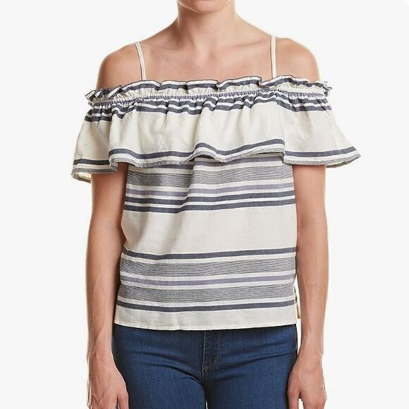 Splendid Women's Traveler Stripe Cold Shoulder Sz. S - Picture 2 of 8
